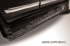 Защита штатного порога d42 черная Lexus LX-570 (2012-2015)