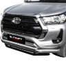 Защита переднего бампера d76+d57 двойная Toyota Hilux (2020-2023)