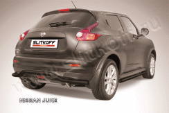 Защита заднего бампера d57 "волна" черная Nissan Juke (2010-2014)