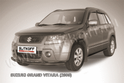 Защита переднего бампера d57 черная Suzuki Grand Vitara (2005-2008)