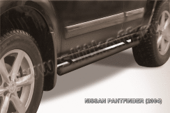 Защита порогов d76 труба черная Nissan Pathfinder R51 (2004-2010)