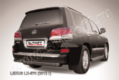 Защита заднего бампера d76 черная Lexus LX-570 (2012-2015)