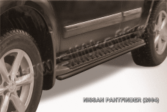 Защита штатного порога d42 черная Nissan Pathfinder R51 (2004-2010)