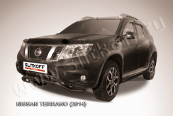Защита переднего d57 бампера "волна" черная Nissan Terrano (2014-2022)