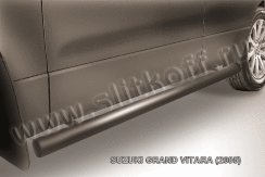 Защита порогов d76 труба черная Suzuki Grand Vitara (2005-2008)