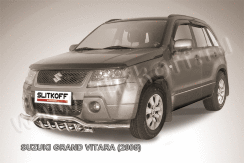 Защита переднего бампера d57 с защитой картера Suzuki Grand Vitara (2005-2008)