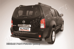 Защита заднего бампера d76 черная Nissan Pathfinder R51 (2004-2010)