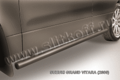 Защита порогов d57 труба черная Suzuki Grand Vitara (2005-2008)