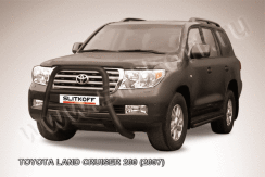 Кенгурятник d76 высокий черный Toyota Land Cruiser 200 (2007-2012)