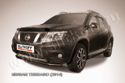 Защита переднего d57 бампера черная Nissan Terrano (2014-2022)
