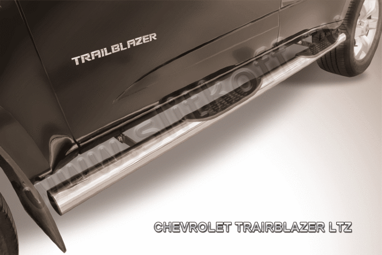 Защита порогов d76 с проступями Chevrolet Trailblazer (2012-2016)