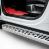Пороги алюминиевые "Premium Silver" 1800 серебристые Renault Duster (2015-2021)