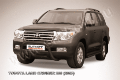 Кенгурятник d76 низкий "мини" черный Toyota Land Cruiser 200 (2007-2012)