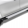 Пороги алюминиевые "Standart Silver" 2000 серебристые Toyota Hilux (2020-2022)