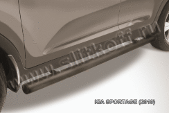 Защита порогов d76 труба черная Kia Sportage (2010-2016)