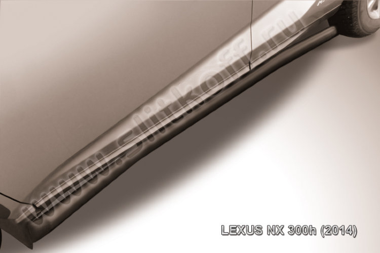 Защита порогов d57 с гибами черная Lexus NX-300h (2014-2021)
