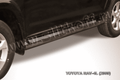 Защита порогов d76 с проступями черная Toyota Rav-4 L (2005-2010)