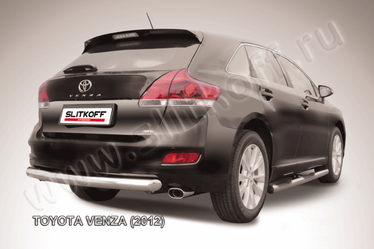 Защита заднего бампера d76 радиусная Toyota Venza (2012-2017)