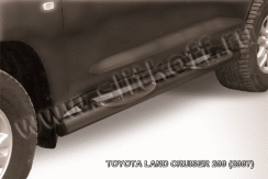 Защита порогов d76 с проступями черная Toyota Land Cruiser 200 (2007-2012)