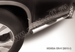 Защита порогов d76 с проступями Honda CR-V 2L (2011-2015)