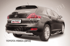 Защита заднего бампера d57+d57 двойная радиусная Toyota Venza (2012-2017)