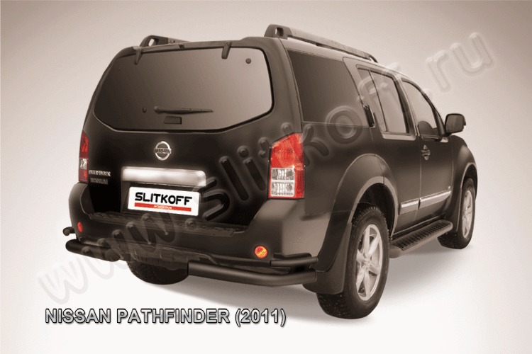 Уголки d76+d42 двойные черные Nissan Pathfinder (2010-2014)