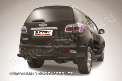 Защита заднего бампера d76+d57 двойная черная Chevrolet Trailblazer (2012)