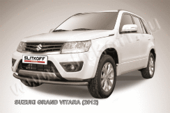 Защита переднего бампера d57 черная Suzuki Grand Vitara (2012-2015)
