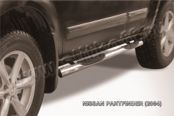 Защита порогов d76 с проступями Nissan Pathfinder R51