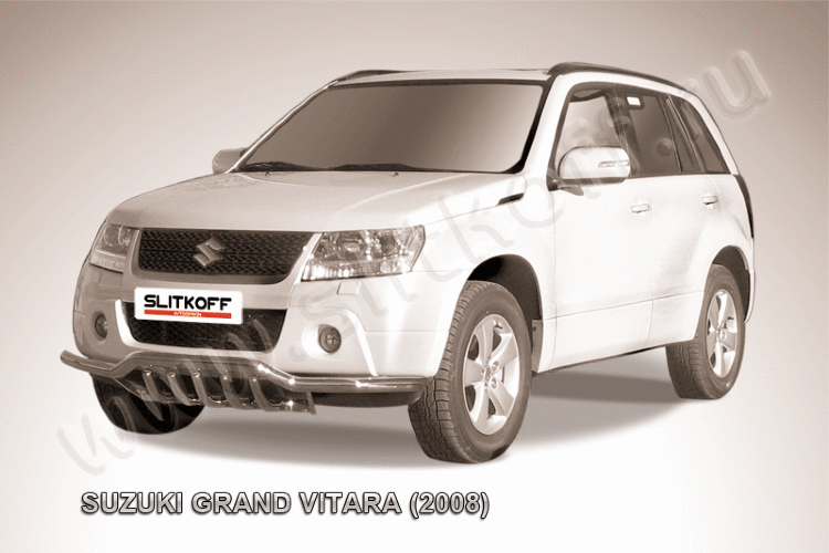 Защита переднего бампера d57 с защитой картера Suzuki Grand Vitara (2008-2012)