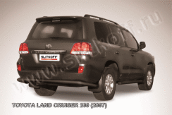 Защита заднего бампера d76 черная Toyota Land Cruiser 200 (2007-2012)