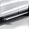 Пороги алюминиевые "Premium Silver" 1700 серебристые Hyundai Tucson Turbo (2018-2021)