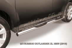 Защита порогов d76 с проступями Mitsubishi Outlander XL (2009-2013)