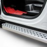Пороги алюминиевые "Standart Silver" 2000 серебристые Toyota Hilux (2015)