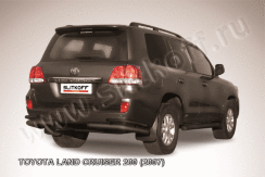Уголки d76+d42 двойные черные Toyota Land Cruiser 200 (2007-2012)