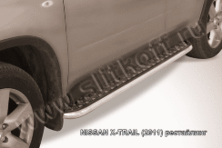 Защита порогов d42 с листом Nissan X-Trail (2011-2015)