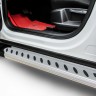 Пороги алюминиевые "Elite Silver" 1700 серебристые Hyundai Tucson Turbo (2018-2021)