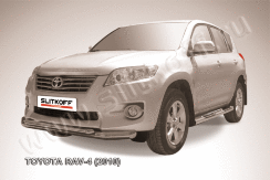 Защита переднего бампера d76+d57 двойная Toyota Rav-4 (2010-2016)