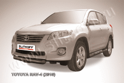 Защита переднего бампера d76 короткая черная Toyota Rav-4 (2010-2016)