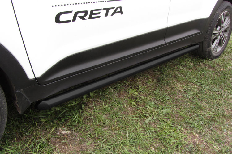 Защита порогов d57 труба черная Hyundai CRETA 4WD 2016