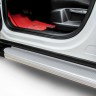 Пороги алюминиевые "Optima Silver" 1700 серебристые Hyundai Tucson Turbo (2018-2021)