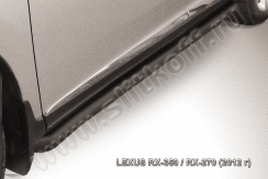 Защита порогов d76 труба с гибами черная Lexus RX-350/RX-270 (2012-2015)