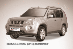 Защита переднего бампера d76 черная Nissan X-Trail (2011-2015)