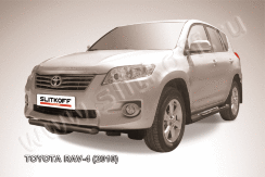 Защита переднего бампера d57 короткая черная Toyota Rav-4 (2010-2016)