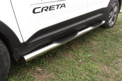 Защита порогов d76 с проступями Hyundai CRETA 4WD 2016