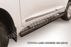 Защита порогов d76 с проступями черная Toyota Land Cruiser 200 (2012-2015)