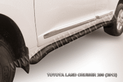 Защита порогов d76 с гибами черная Toyota Land Cruiser 200 (2012-2015)