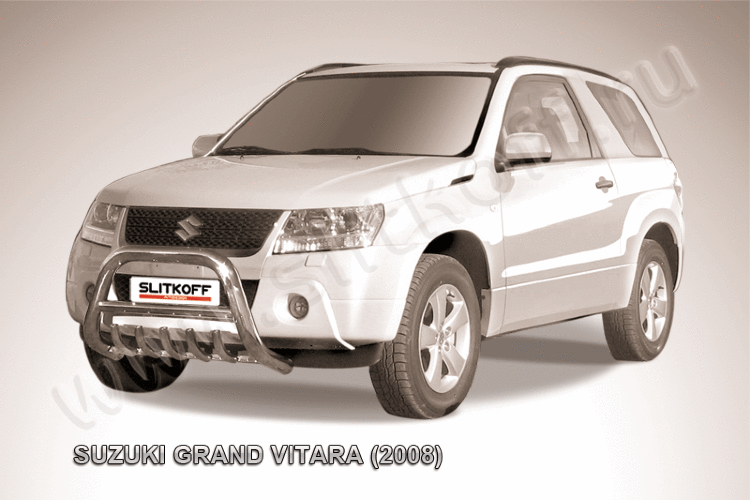 Кенгурятник d76 низкий с защитой картера Suzuki Grand Vitara 3 doors (2008-2012)