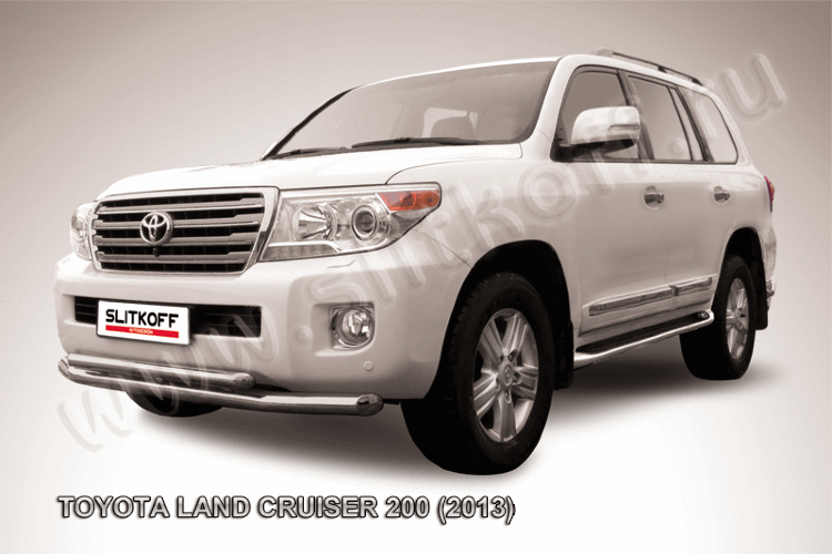 Защита переднего бампера d76+d57 двойная Toyota Land Cruiser 200 (2013-2015)
