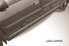 Защита порогов d42 труба черная Lada Largus (2012-2021)